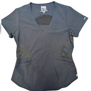 Barco One Women's Spark‎ Solid Scrub Top V-neck Dark Grey Performance